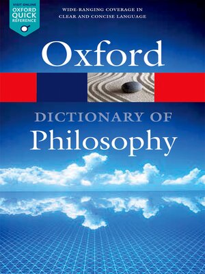 cover image of The Oxford Dictionary of Philosophy